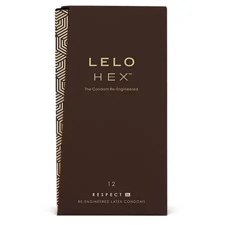 LELO HEX Respect XL 12-Pack Designer Latex Condoms 58mm Lubricated