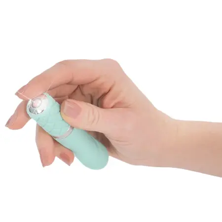 Pillow Talk Flirty Teal Mini Massager - Compact Wireless Silicone Model