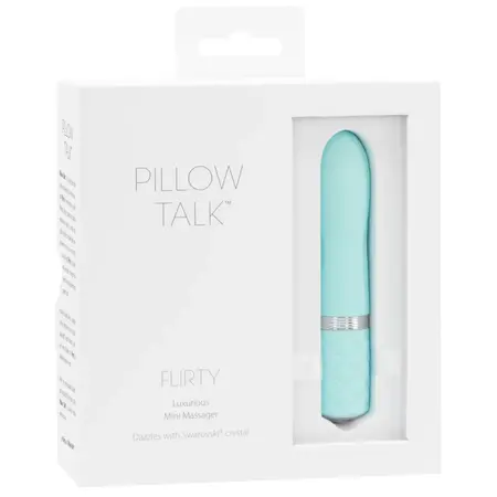 Pillow Talk Flirty Teal Mini Massager - Compact Wireless Silicone Model