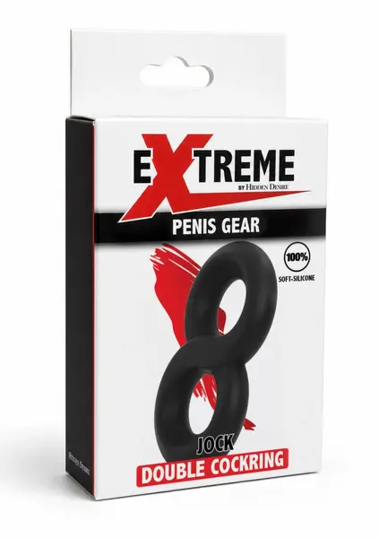 Hidden Desire Jock C-Ring Soft Silicone Double Support Ring Black