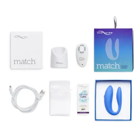 We-Vibe Match - Couples Intimate Device with Remote, Waterproof, Blue