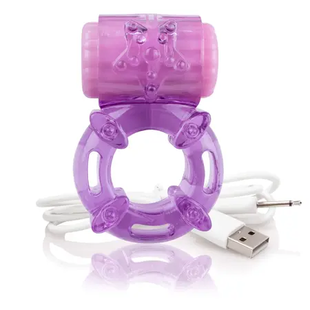 The Screaming O Charged Big O Rechargeable Intimate Ring Purple