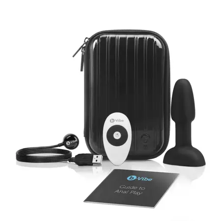 b-Vibe Rimming Petite Black Intimate Rotating Plug 12.5 cm Remote