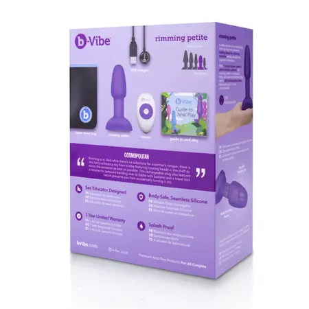 b-Vibe Rimming Petite Plug Purple - Compact Vibrating Silicone Model