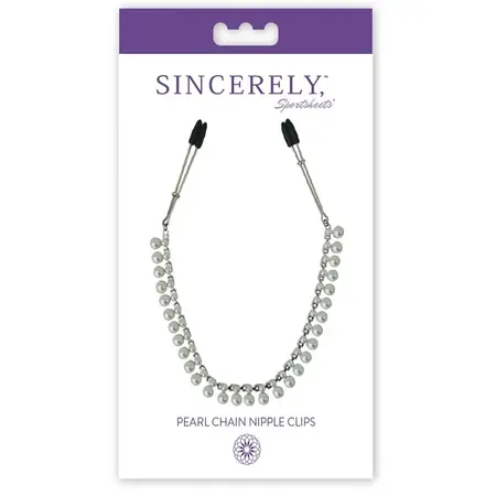 Sportsheets Sincerely Pearl Chain Nipple Clips, 40.6 cm, Elegant Design