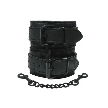 Sportsheets Sincerely Lace Cuffs - Elegant Black Adjustable Model