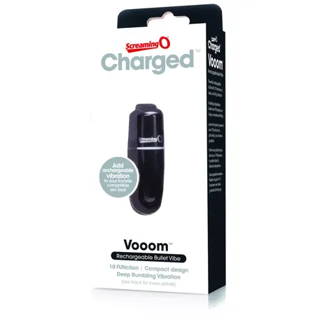 Screaming O Charged Vooom Bullet Black - Compact Rechargeable Vibrating Device
