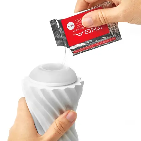 Tenga Flex Rocky Black Intimate Spiral System, Reusable, Firm Texture