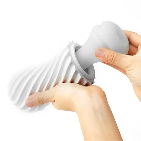 Tenga Flex Rocky Black Intimate Spiral System, Reusable, Firm Texture