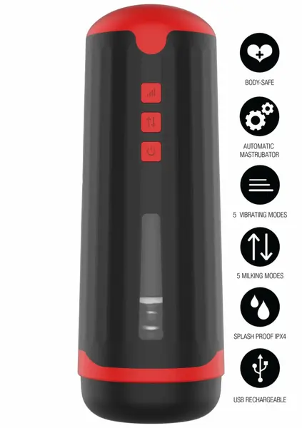 Hidden Desire Fusion X Milking Master Intimate Machine, USB, IPX6, Black