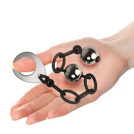 Rocks-Off Love in Chains Black - Weighted Pelvic Floor Trainer, Silicone