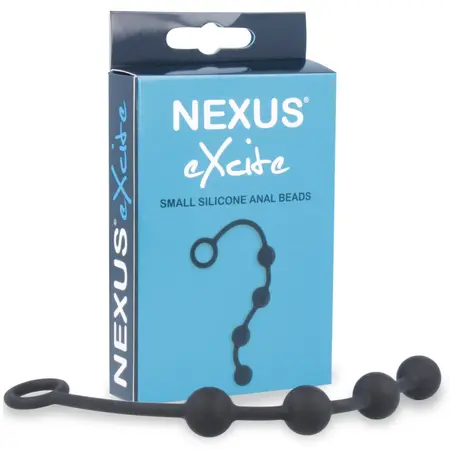 Nexus Excite Small Anal Beads Flexible Silicone 24cm Black