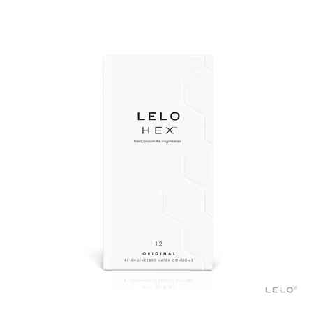 LELO HEX Original 12-Pack - Advanced Hexagonal Latex Condoms, 54 mm