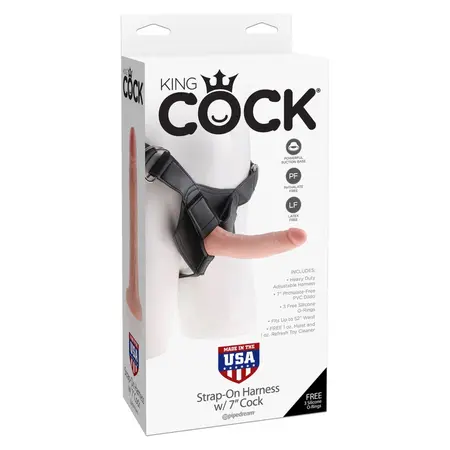 Pipedream King Cock Strap-On Set 7'' Anatomical Model Harness - Flesh