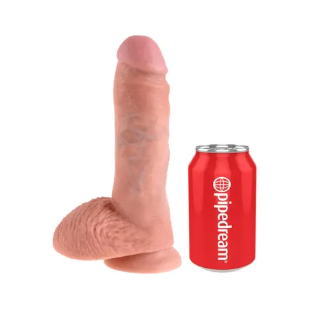 King Cock 8 Inch Intimate Companion with Balls Flesh 20.3cm