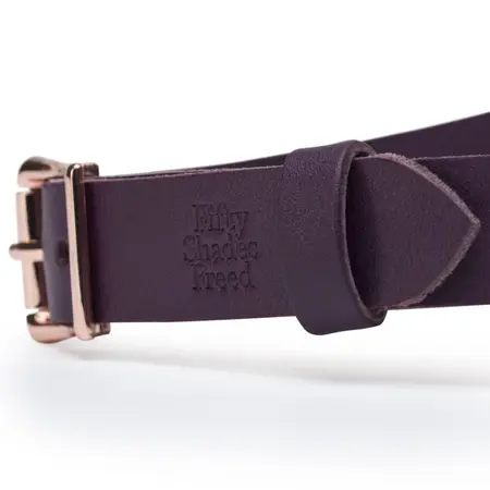 Fifty Shades Freed Cherished Collection Luxury Leather Blindfold Purple