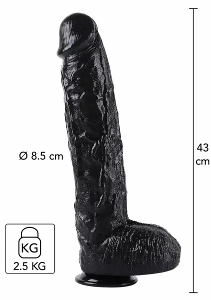 Extreme XXL дилдо, черно, 43 см