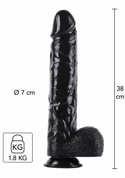 Extreme XXL дилдо, черно, 38 см