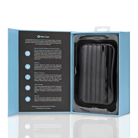 b-Vibe Trio Plug Black - Medium Size Intimate System, 3 Motors, Remote