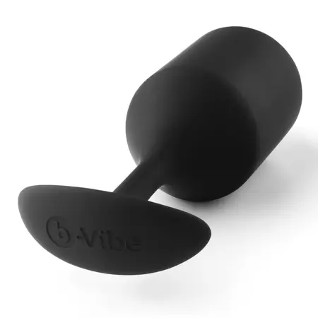b-Vibe Snug Plug 4 Black Weighted Silicone Plug 257g 4.3x14cm
