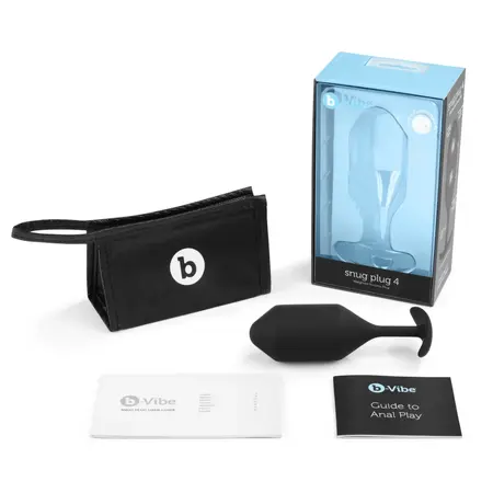 b-Vibe Snug Plug 4 Black Weighted Silicone Plug 257g 4.3x14cm
