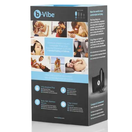 b-Vibe Snug Plug 4 Black Weighted Silicone Plug 257g 4.3x14cm