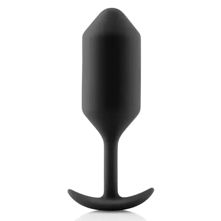 b-Vibe Snug Plug 3 Black Weighted Silicone Anal Model 180g 3.6x12.7cm