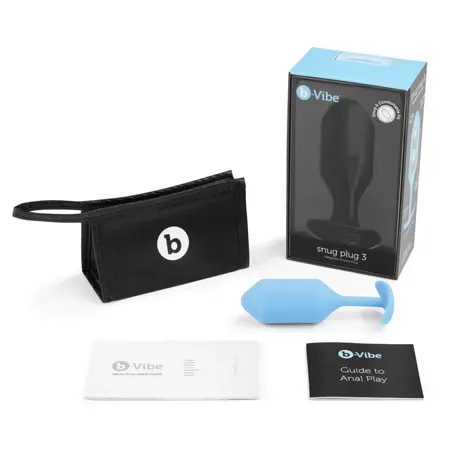 b-Vibe Snug Plug 3 Weighted Silicone Intimate Device Teal 12.7cm