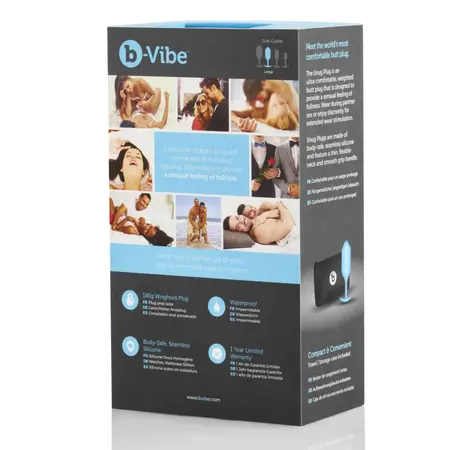 b-Vibe Snug Plug 3 Weighted Silicone Intimate Device Teal 12.7cm