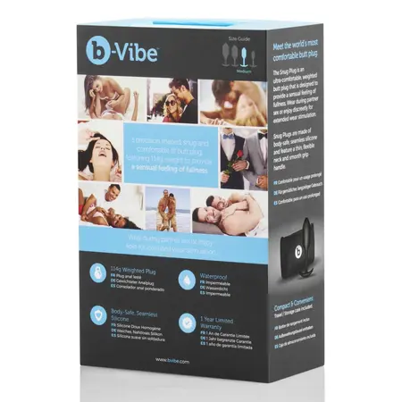 b-Vibe Snug Plug 2 Black Weighted Silicone Intimate Trainer 114g 3x11.4cm