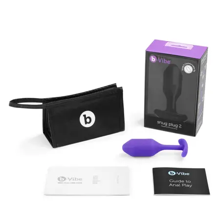 b-Vibe Snug Plug 2 Weighted Silicone Model 114g Purple 3x11.4cm