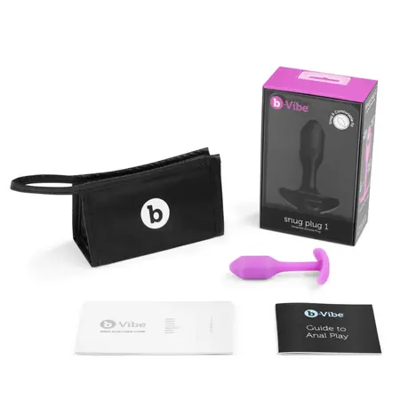 b-Vibe Snug Plug 1 Fuchsia Weighted Silicone Anal System 2x9.4cm