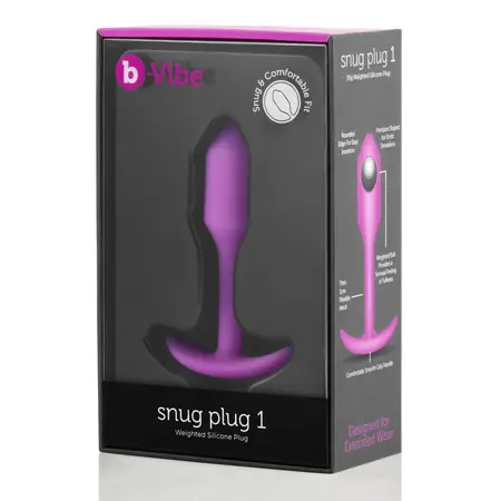 b-Vibe Snug Plug 1 Fuchsia Weighted Silicone Anal System 2x9.4cm