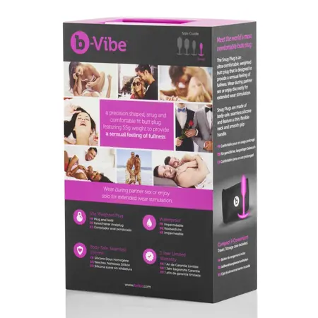 b-Vibe Snug Plug 1 Fuchsia Weighted Silicone Anal System 2x9.4cm