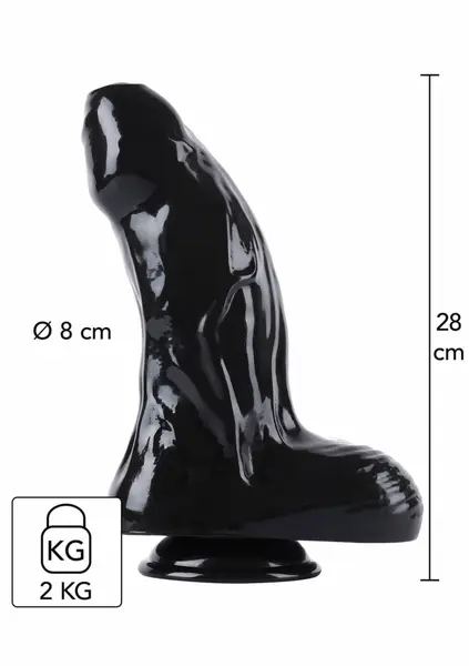 HIDDEN DESIRE Extreme Dong Xtra Thick 28 cm Black PVC Model