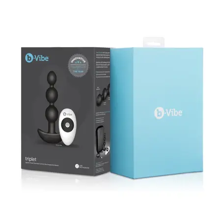b-Vibe Triplet Vibrating Bead System Black Rechargeable 11.7cm