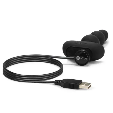 b-Vibe Triplet Vibrating Bead System Black Rechargeable 11.7cm