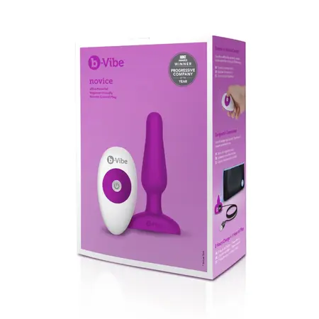 b-Vibe Novice Plug Fuchsia - Compact Silicone Vibrating Plug 10.2 cm