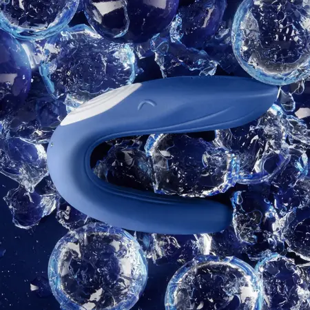 Satisfyer Partner Double Whale Couples Model, Waterproof, Blue Silicone