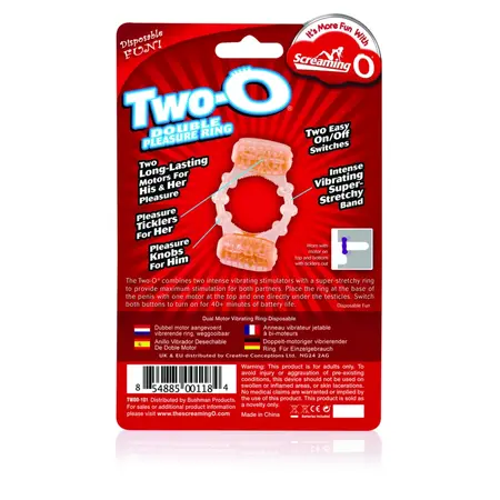 The Screaming O The Two-O Dual Motor Wireless Intimate Ring SEBS Blue