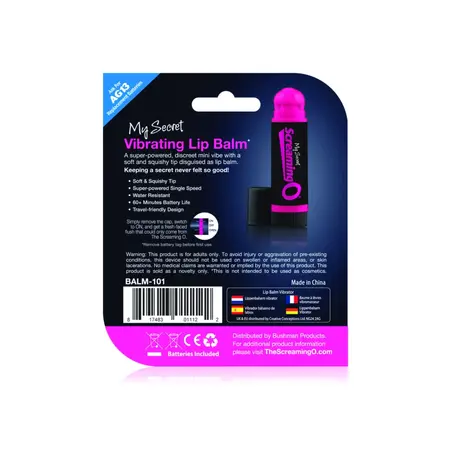 The Screaming O My Secret Vibrating Lip Balm Mini Intimate Device Pink