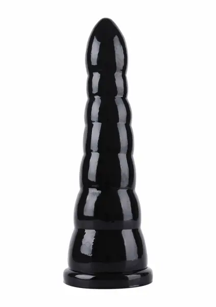 HIDDEN DESIRE Extreme Anal Cone 26 cm XXL PVC Black Wide Base