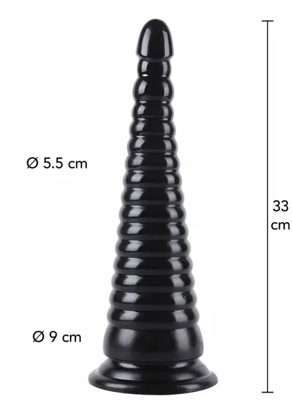 HIDDEN DESIRE Extreme Anal Cone 33 cm XXL Size, Smooth PVC, Wide Base