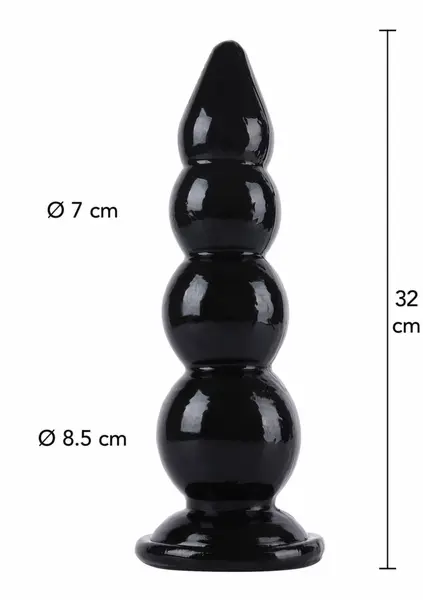 HIDDEN DESIRE Extreme Buttplug Balls 32 cm XXL PVC Black