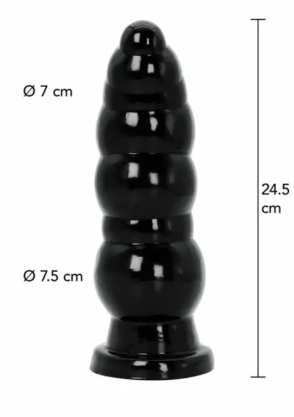 HIDDEN DESIRE Extreme Buttplug Balls 24.5 cm XXL PVC Black