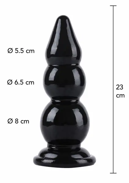 HIDDEN DESIRE Extreme Buttplug Balls 23 cm XXL Anal Gear Black