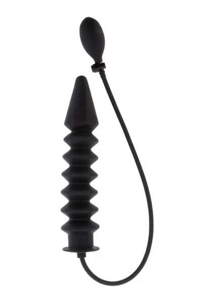HIDDEN DESIRE Inflatable Ribbed Plug Expert Silicone Black Large