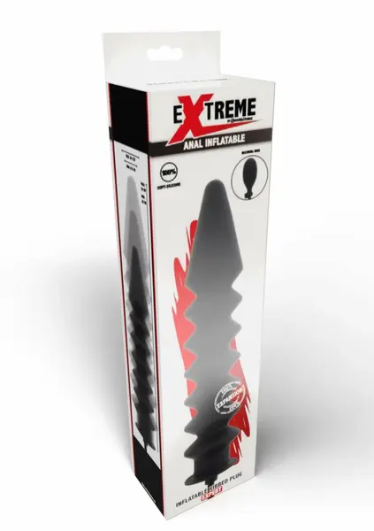 HIDDEN DESIRE Inflatable Ribbed Plug Expert Silicone Black Large