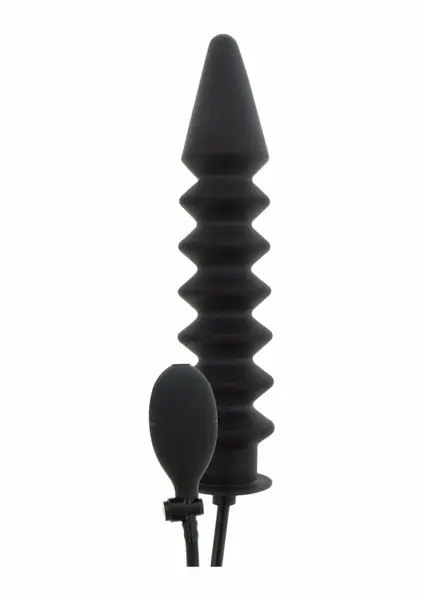 HIDDEN DESIRE Inflatable Ribbed Plug Expert Silicone Black Large