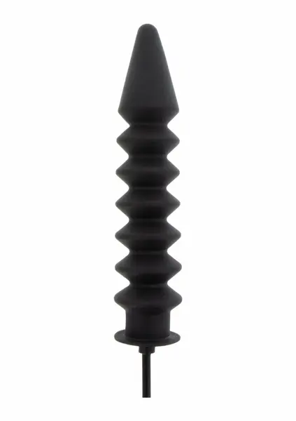 HIDDEN DESIRE Inflatable Ribbed Plug Expert Silicone Black Large